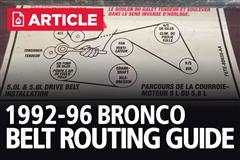 1992-1996 Bronco Belt Routing Guide