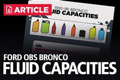 1992-1996 Bronco Fluid Capacities
