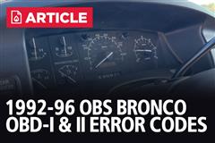 1992-1996 Bronco OBD-1 Trouble Codes