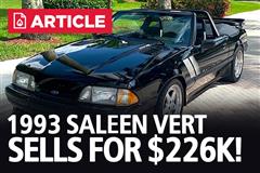 1993 Fox Body Saleen Mustang Sells For $226,000 (1 Of 3)