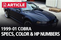 1999-2001 Mustang Cobra Specs, Horsepower & Colors