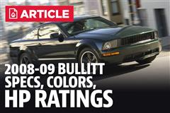 2008-09 Mustang Bullitt Specs, Colors, & Horsepower