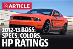 2012-2013 Mustang Boss 302 Specs