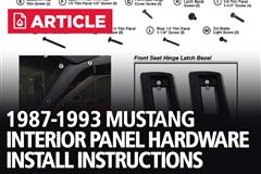 1987-1997 Mustang Coupe Interior Panel Hardware Kit Installation Instructions