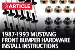 1987-1993 Mustang Front Bumper Cover Hardware Kit Installation Instructions