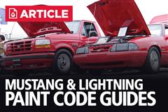 Ford Mustang & Lightning Paint Code Guides