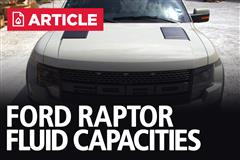 2010-Present Ford Raptor Fluid Capacities