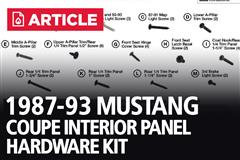 1987-1993 Mustang Coupe Interior Panel Hardware Kit Installation Instructions