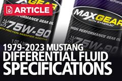 Mustang Differential Fluid Specifications 1979-2023