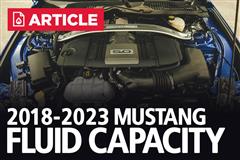 2018-2023 Ford Mustang Fluid Capacity