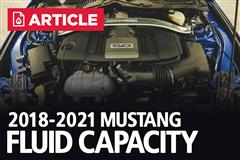 2018-2021 Ford Mustang Fluid Capacity