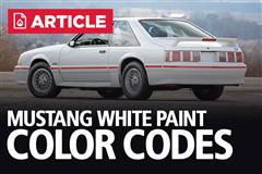 White Mustang Colors & Paint Codes