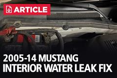 S197 Mustang Interior Passenger Side Water Leak Fix